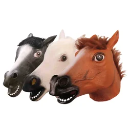 Máscara de cabeza de caballo, mono, burro, pingüino, cara completa divertida, máscara de látex, Animal, novedad, Halloween, Rave, Cosplay, disfraz de mujer adulta