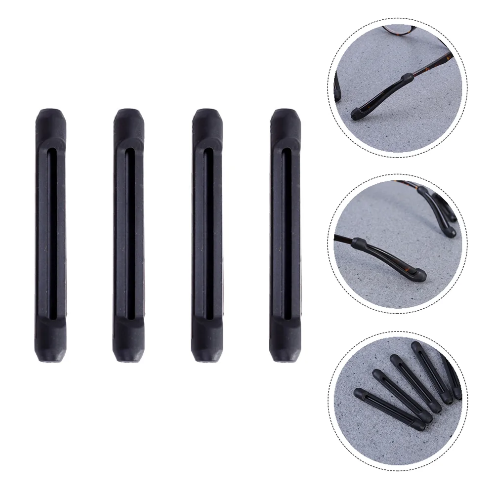 

10 Pairs Anti-slip Silicone Glasses Sunglasses Leg Cover Eyeglass Temple Sleeve Tool Replacement End Tips Flat Man