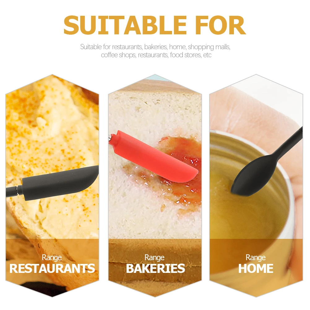

3 set Telescopic Kitchen Jar Tool Mini For Butter Cream Baking Jam Spatula Silicone Makeup Spoon Spatula Set