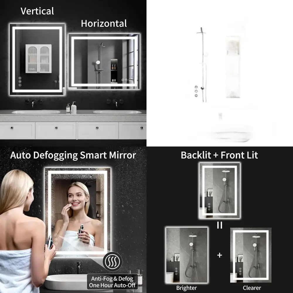 

28x36 Inch LED Backlit Vanity Mirror with 3 Color Options, Anti-Fog and Dimmable for Bathroom, Entryway, Living Room