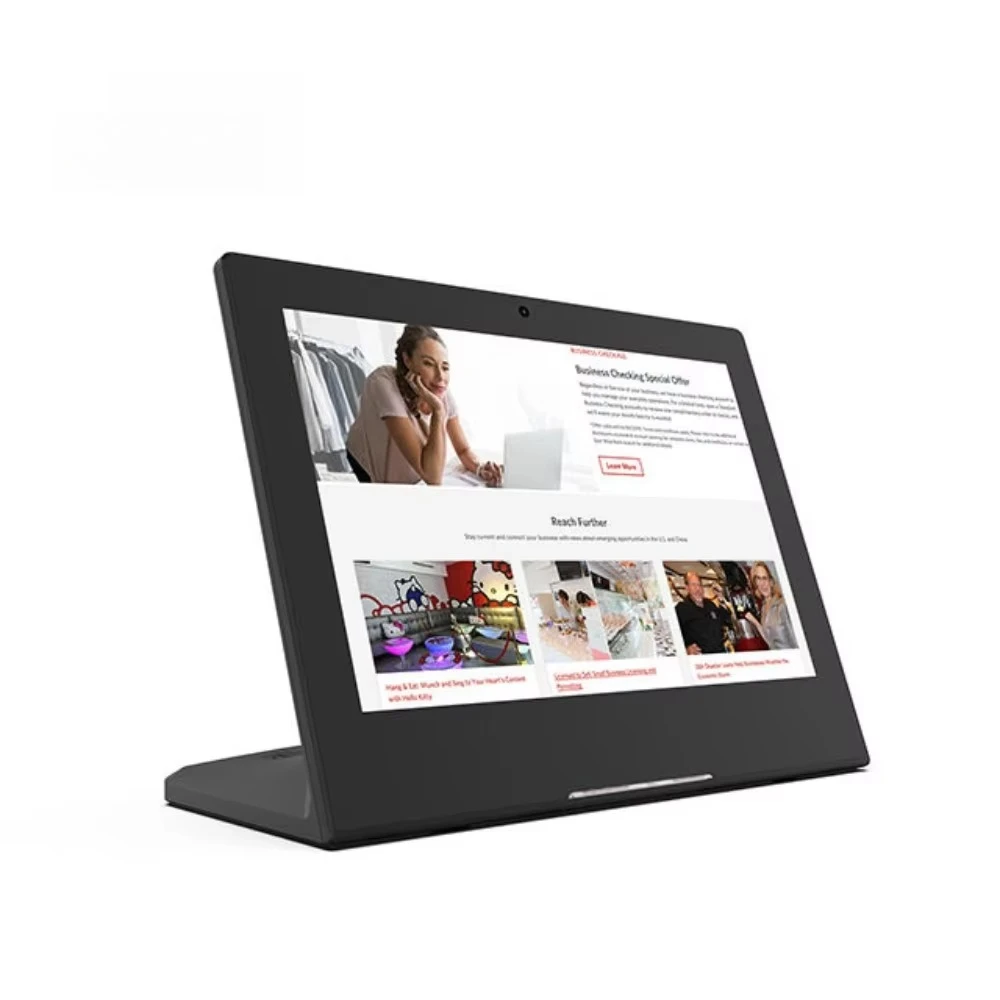 

L Shape 10.1 Inch Touch Screen Conference Meeting Room Display NFC IPS Panel Desktop Android Tablet Laptop