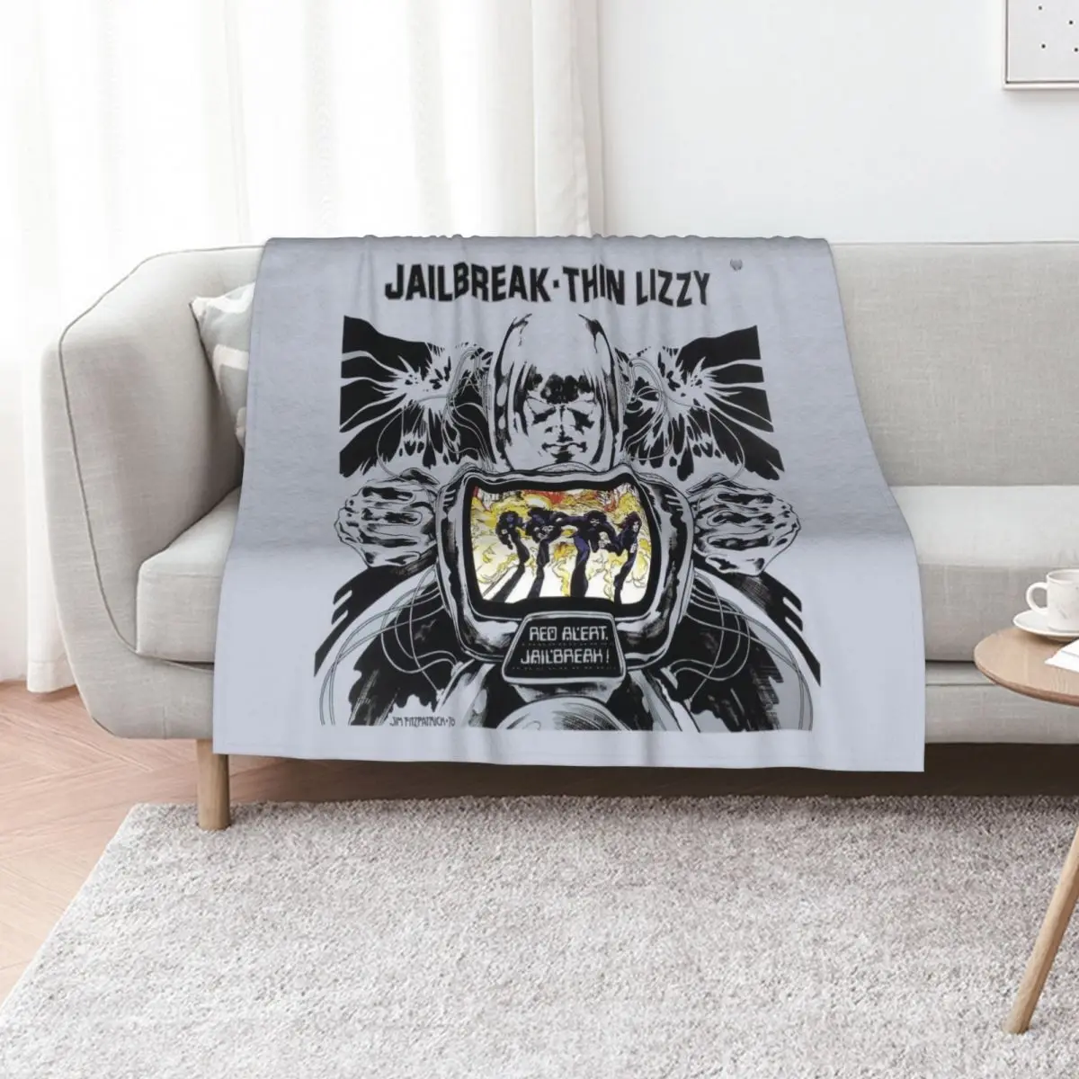 Seventies Cartoon album cover Throw Blanket Custom Comforter cosplay anime Soft Plush Plaid for babies Cute Blankets