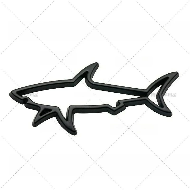High-quality Modification Metal Stickers Hollowed-out Shark Body Decoration Scratch Coverage Car Personalized Accessories image 4