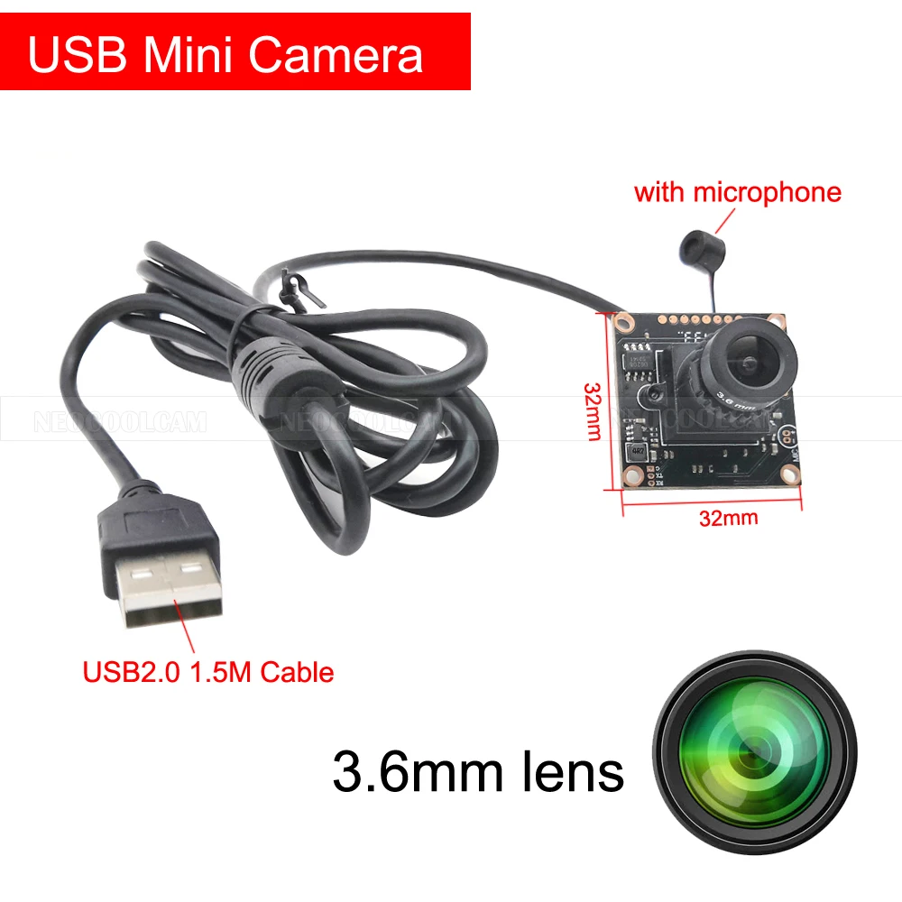 USB Camera Module HD 4MP 2560x1440 Mjpeg 30fps High Speed Mini USB2.0 Video Endoscope Webcam With Microphone UVC Plug And Play