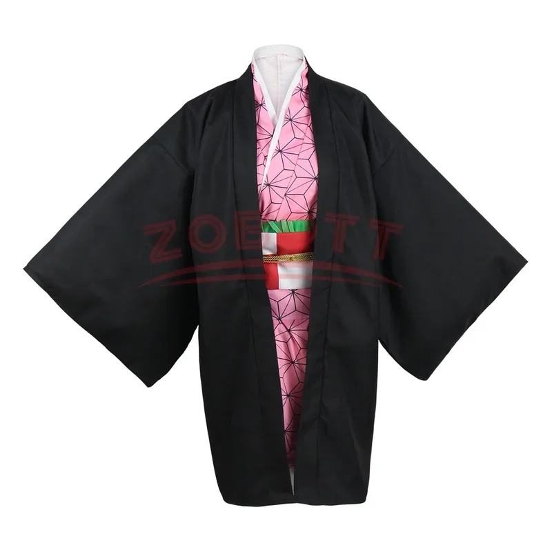 Costume de Cosplay Anime Nezuko Kimetsu No Yaiba, avec Perruque, Uniforme pour Femme et Fille