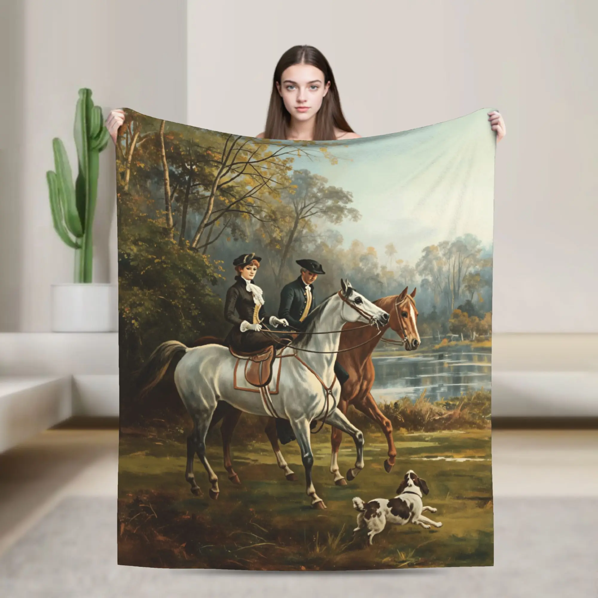 Soft Bedding Throws Camping Equestrian Blankets  Flannel Bedspread For Home Decor Novelty Sofa Bed Cover