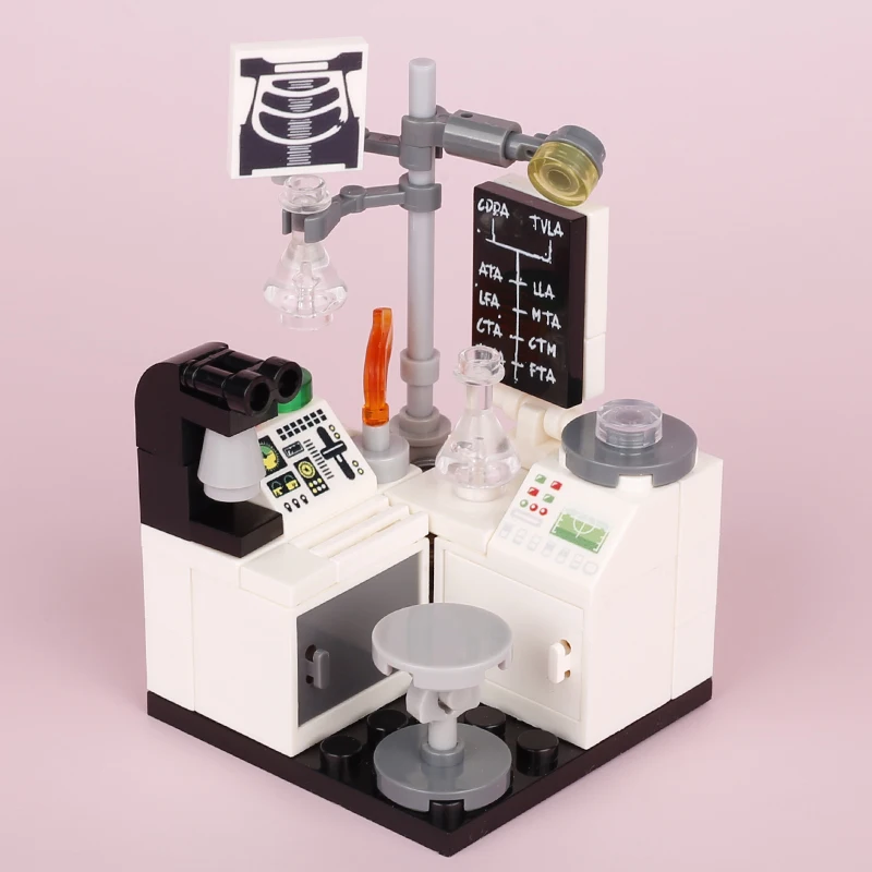 MOC Plants Accessories Bricks Tree Sets Street View Plant Laboratory Bar Counter oven Blocks Assemble Parts Toys