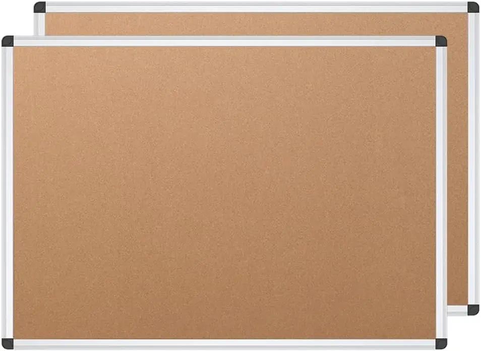 

Cork Notice Board, 36x24 Inches, 2 Pack, Silver Aluminium Frame