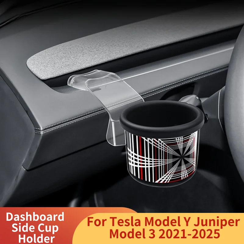 

Dashboard Side Cup Holder for Tesla Model Y Juniper Model 3 2021-2025 Automotive Interior Accessories Car Water Cup Holder Stand