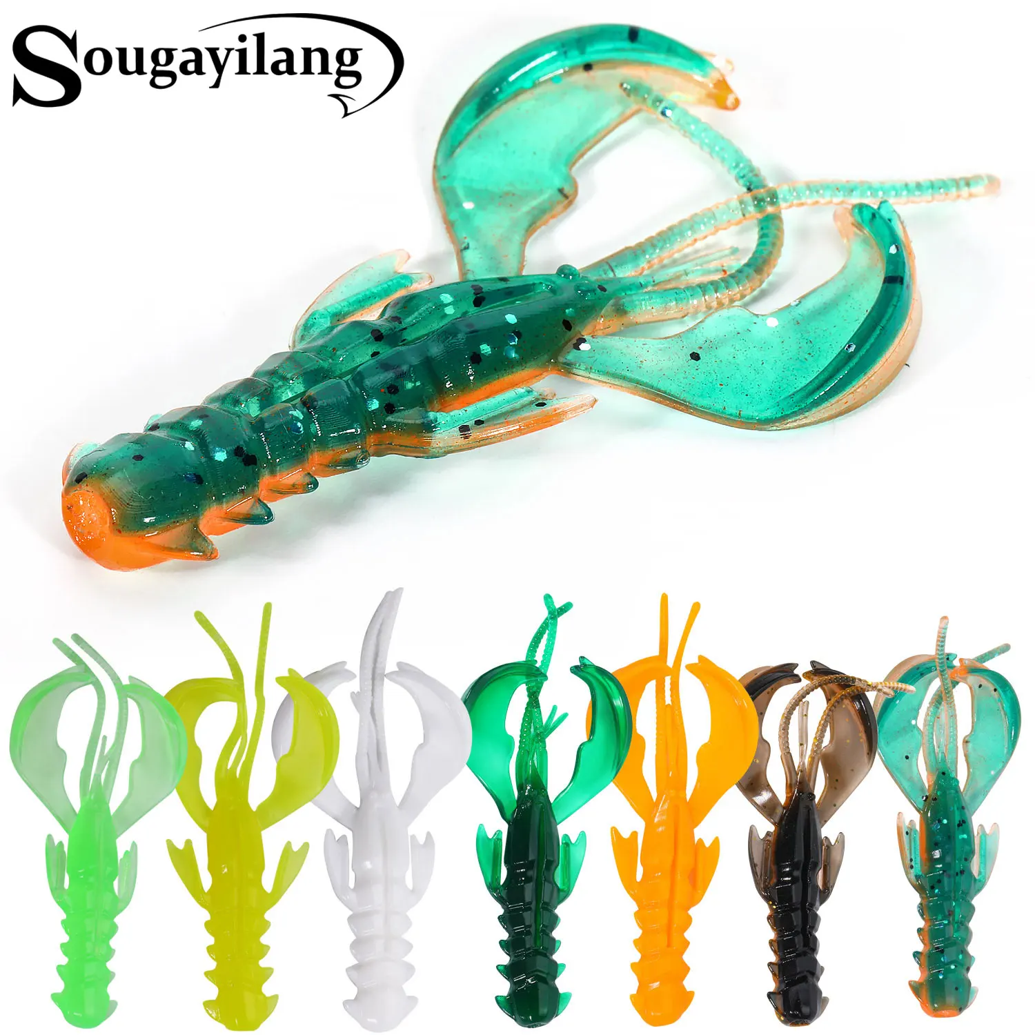 Sougayilang Crazy Soft Lures 60mm 5pc/10pc/20pc Soft Lure Fishing Lures Shrimp Lobster Soft Plastic Fishing Lures Fishing Tools