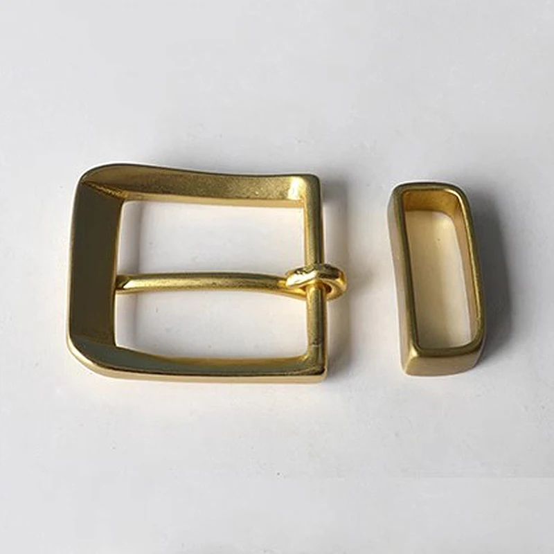 DIY akcesoria skórzane z litego mosiądzu 40mm męska klamra do paska metalowa kowbojska pętla do paska Cosplay dla szerokiego paska 3,8-3,9 cm