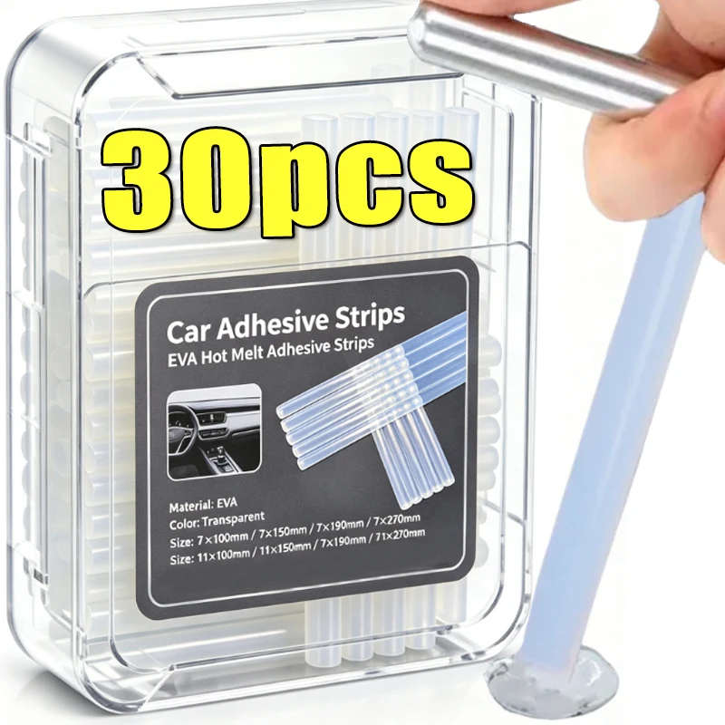 1-30pcs Transparent Hot Melt Strips Adhesive Glue Stick Strip High Viscosity Cars Body Sheet Metal Repair Tools Auto Accessories
