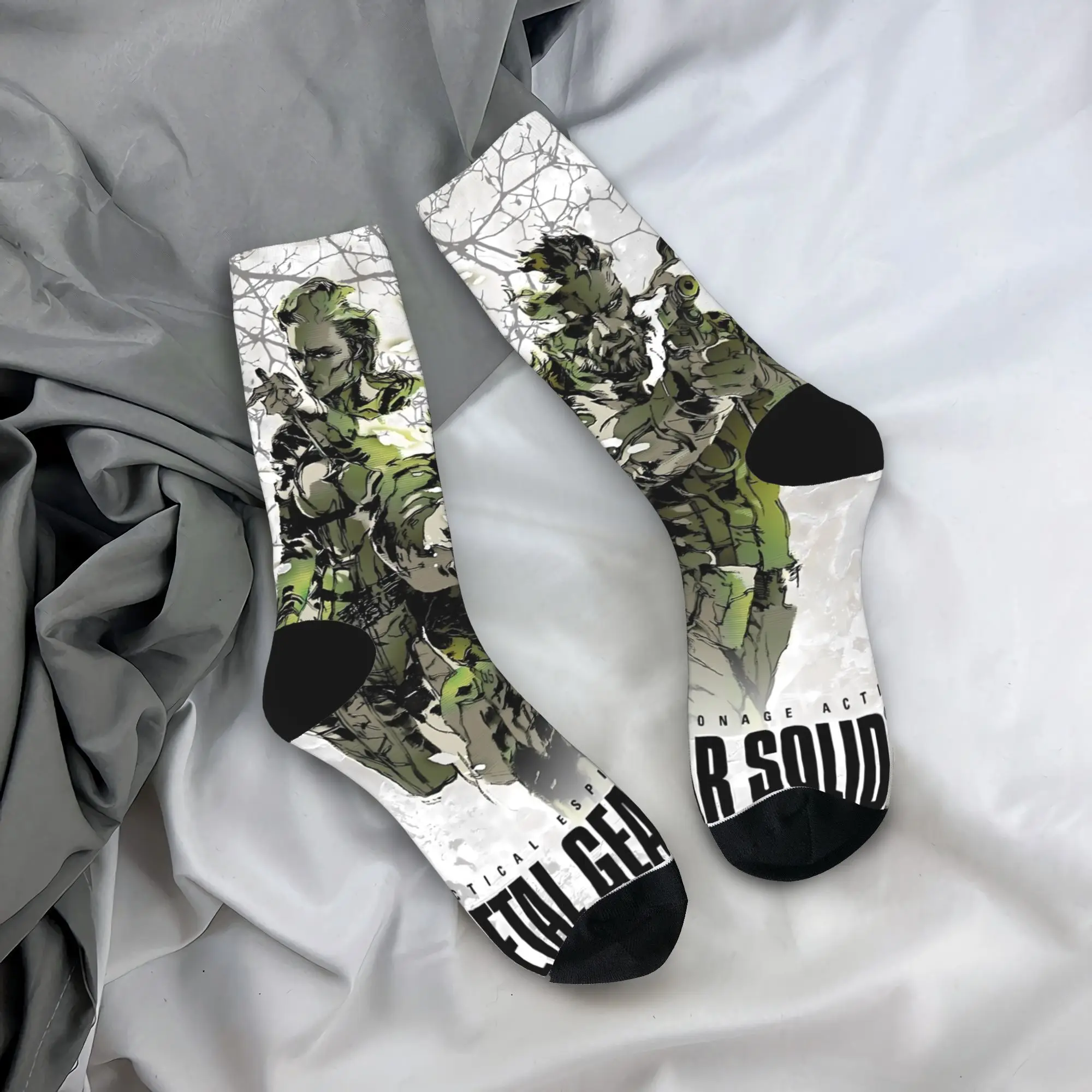 

Однотонные игровые носки Metal Gear, чулки с графическим рисунком, нескользящие мужские носки унисекс, удобные осенние велосипедные носки в стиле ретро