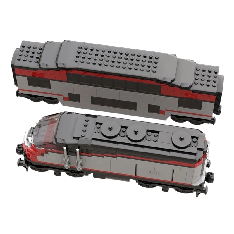 546PCS MOC-224197 City Train Minifig Scale Caltrain MP36 and Bombardier Bilevel Car Model Building Blocks Bricks Toy Xmas Gift
