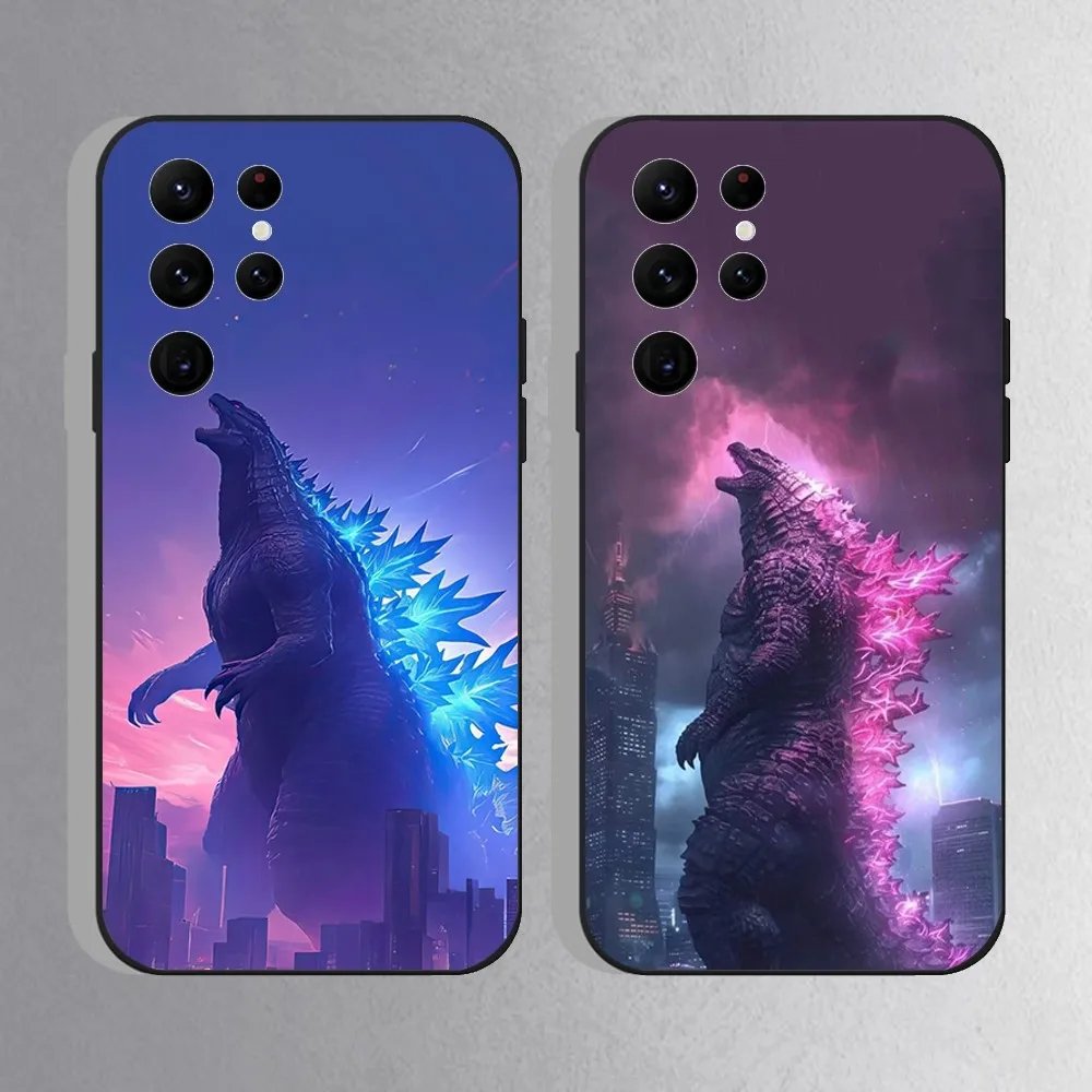 

G-GodzillaS Monster Phone Case For Samsung S25,S24 Ultra,S20,S30 plus,S22 plus,S23,S30 Ultra 5G Silicone Black Shell