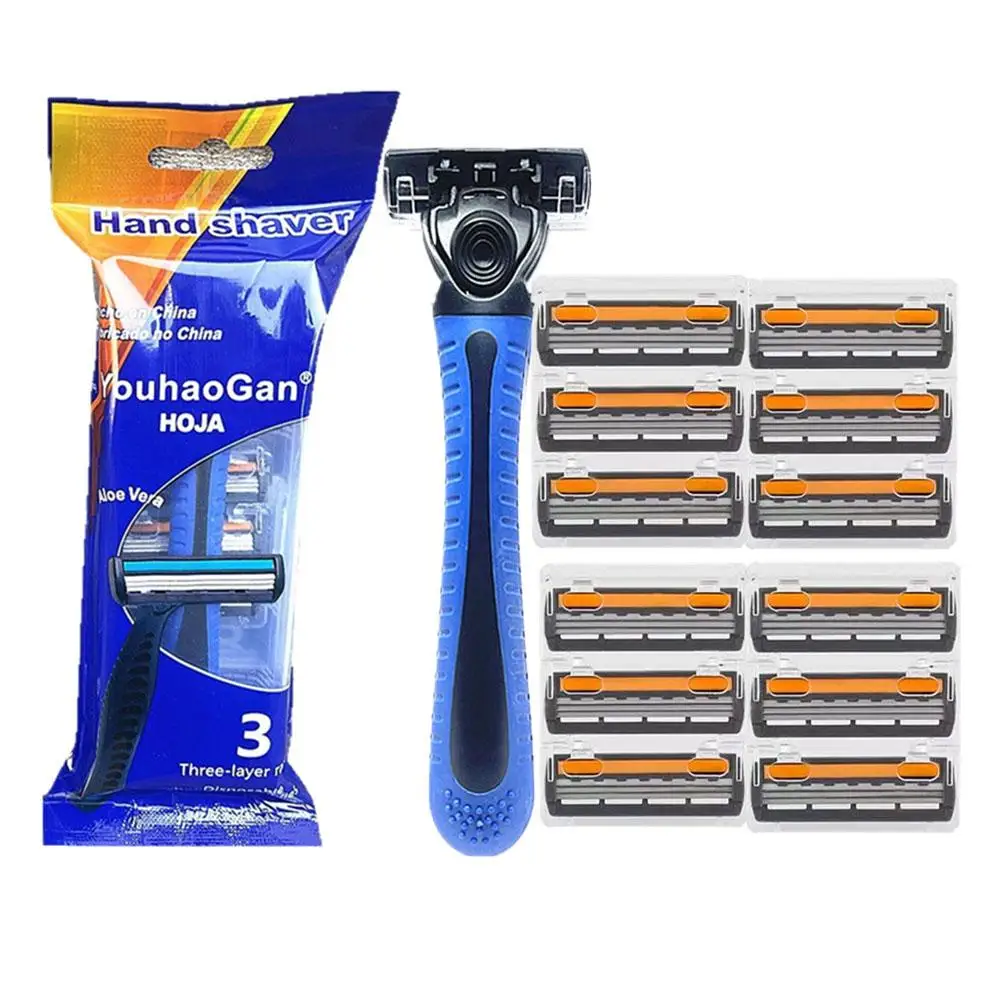Razor Classic 6 Layer Safety Razor For Men Facial Shaving Safety Razor Handle Replacement Blade Smooth Body Hair Removal Trimmer