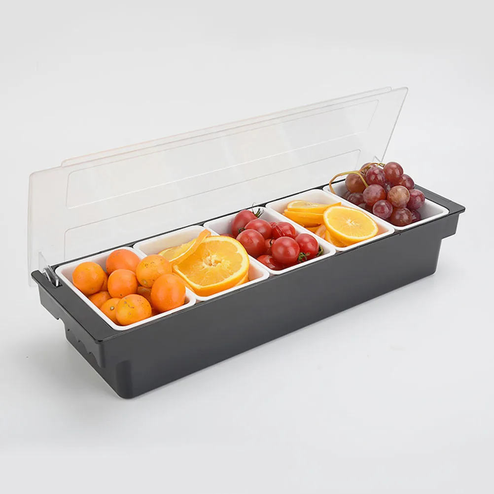 

Premium Plastic Serving Box for Party Snack Dried Fruit Container with Lid Compartment Food Storage Condiment Tray Seasoning