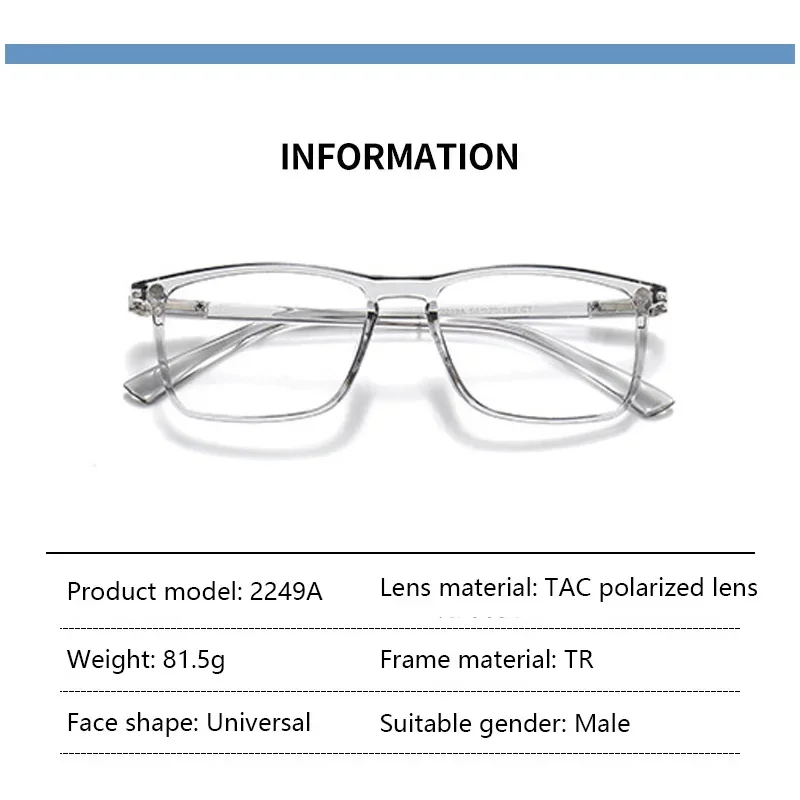 Myopia Transparent 6 In 1 Square Frame Polarized Optical Magnetic Sunglasses Clip on Magnet Prescription Custom Glasses Frame
