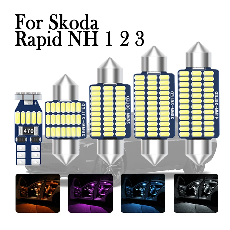 

Car Interior LED Canbus For Skoda Rapid NH 1 2 3 Spaceback Sedan Hatch 2013 2014 2015 2016 2017 2018 2019 2020 2021 Accessories