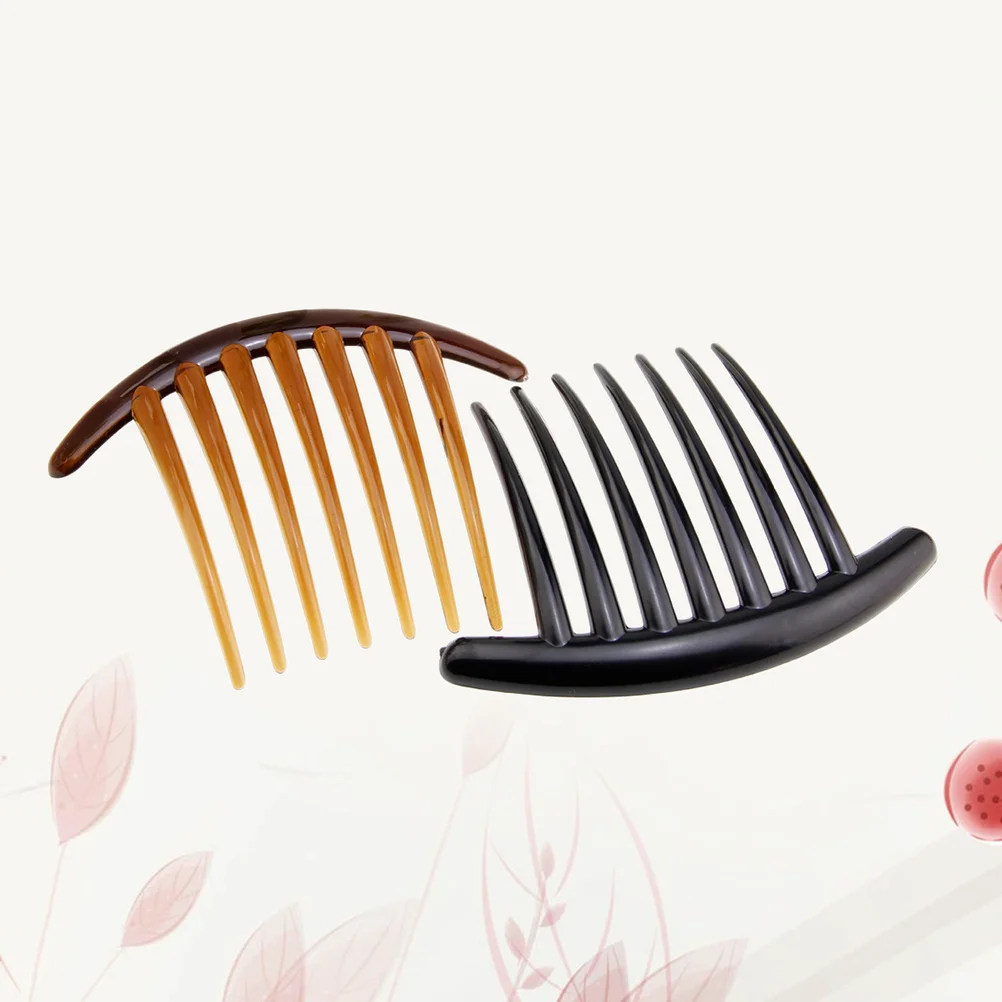 20 Piezas de Horquillas de 7 Dientes, Pinzas de Pelo de Plástico Negras y Marrones para Mujer, Accesorio para el Cabello para Fiestas y Bodas, Peine de Siete Dientes