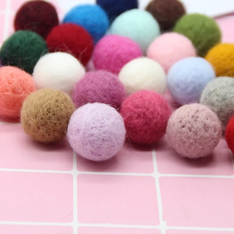 10pcs DIY Felt Balls Wool Pompom Ball for Sewing Kids Room Hanging Handmade Craft Mixed Color Home Decoration Accessories 2cm