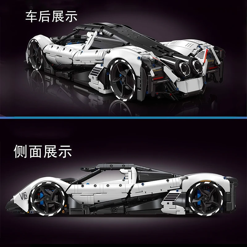 Wysokiej jakości, DOSTĘPNE OD RĘKI, T5052 MOC Techniczny Samochód Sportowy RC Wyścigowy V16 Klocki Model DIY Zabawki Prezent na Boże Narodzenie dla Chłopców
