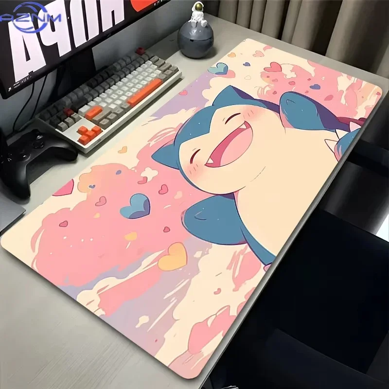 Cherry Blossom Kawaii Mouse Pad Laptop Pink Sakura Clouds Mousepad XXL P-pokemon S-snorlax Keyboard Rug PC Japan Anime Desk Mat