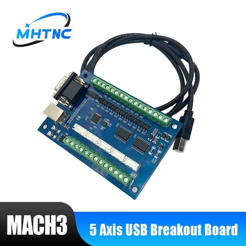 Placa de fuga cnc usb mach3 100khz interface de 5 eixos unidade controlador de movimento placa de fuga para gravação cnc 12-24v