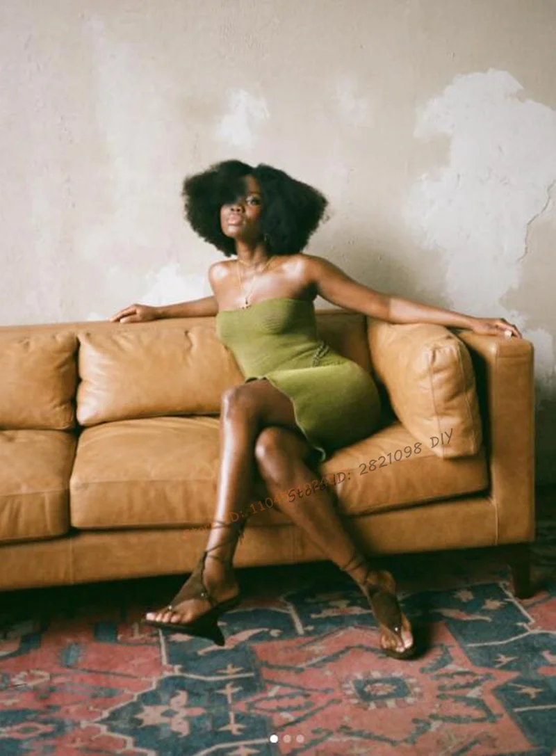 

Strange Heeled T-Strap Wedge Sandals Women Shoes Suede Clip Toe Lace Up Ankle Strap High Heels Solid Summer Gladiator Shoes