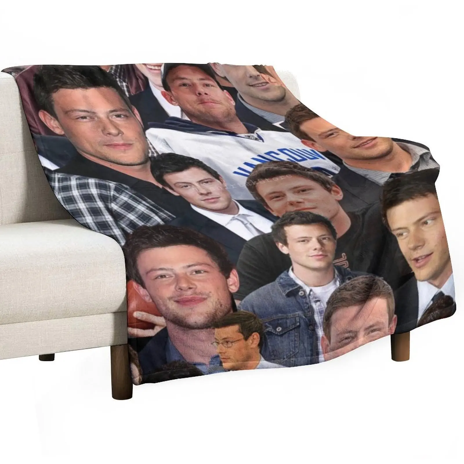 

cory monteith photo collage Throw Blanket Cozy Home Blanket Gift for Christmas Holiday
