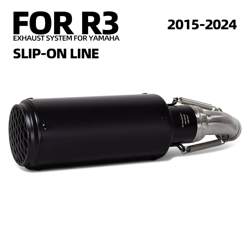 

R25 exhaust Slip on Line Project Muffler For Yamaha R3 R25 MT03 MT25 2015-2026 Motobike exhaust mid pipe sports racing tailtube