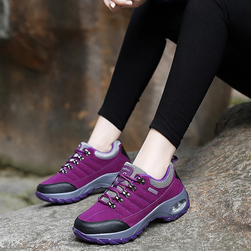 Fashion Sneakers Women Air Cushion Running Shoes Athletic Breathable Sport Lace Up High Platform Casual Shoes