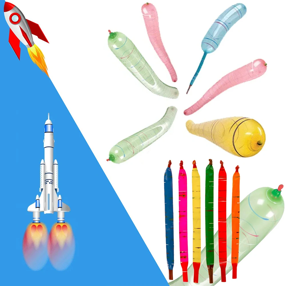 Long Rocket Balloons Mixed Color Latex Balloons Giant Flying Squeaking Kids Boy Girl Birthday Party Decoration Favor Goodies Toy