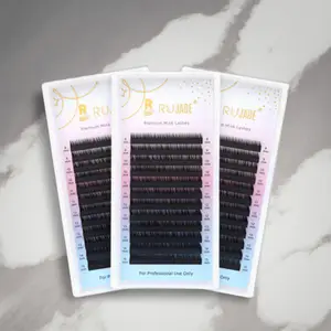 Bilashmart Lashrujade Matte Black Soft Mink Faux Individual Eyelashes Extension Russian Volume Lash Regular Classic Lashes Extension