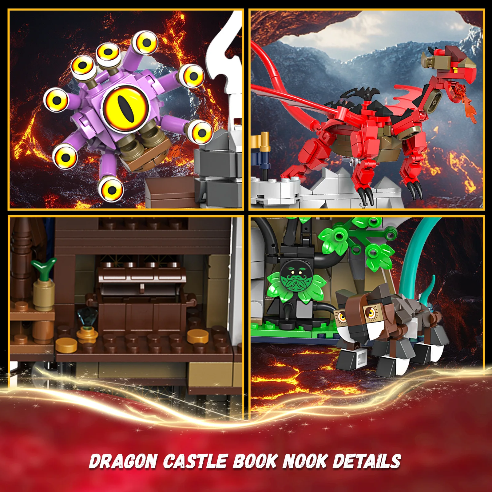 fermalibri-idea-architecture-modellino-drago-da-costruzione-mattoncini-per-dungeon-supporto-pieghevole-per-libri-collezione-di-modellini-giocattolo