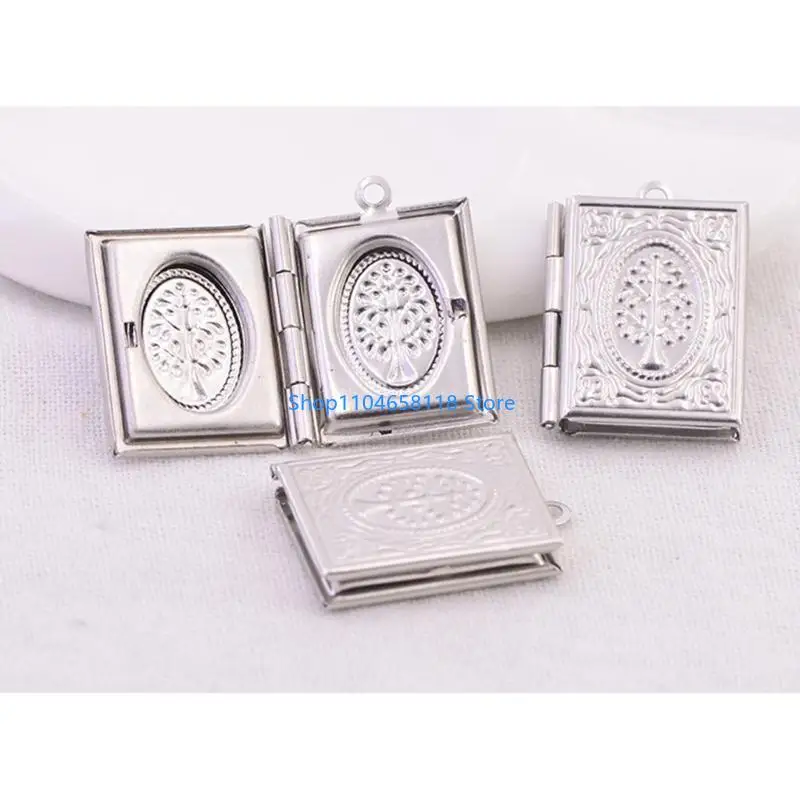 

Unique Book Shaped Locket Pendant Stylish Photo Display Container Pendant Charm