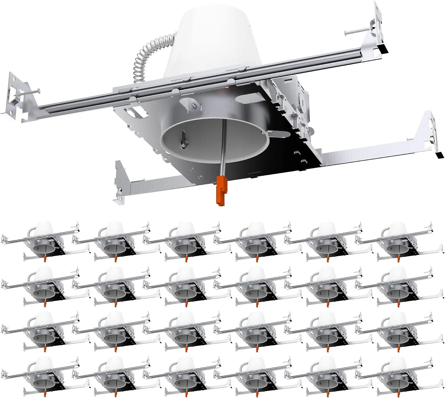 24 Pack 4 Inch Recessed Lighting Housing Can Light New Construction Air Tight Steel Ceiling Can 120-277V Hard Wired