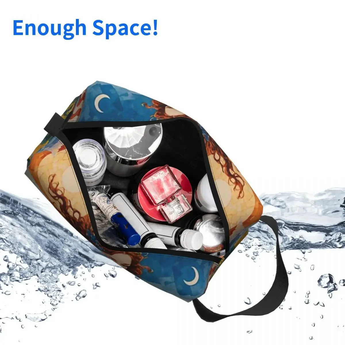 Lady Liberty's Mosaic Sunrise Makeup Bag for Women Travel Cosmetic Organizer Storage Toiletry Bags image 5