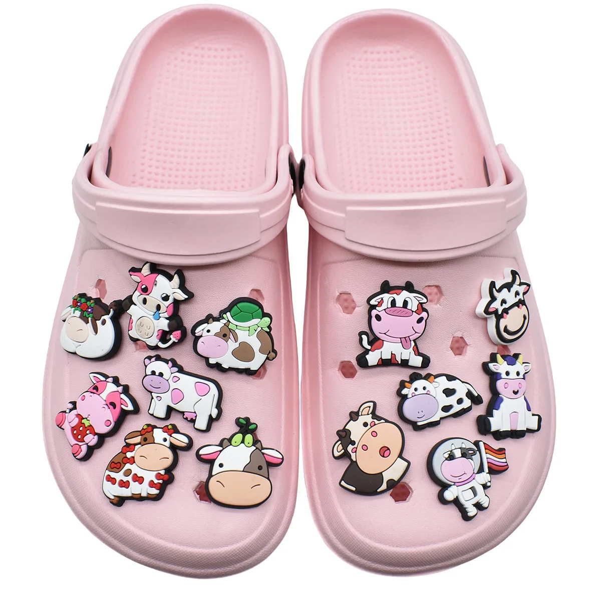 Picture 3: Hot Must Have Cute Cartoon Cow Soft PVC Shoe Charms Removable DIY Decor Only Fit Hole Clog Sandals For Farm Animal Lovers