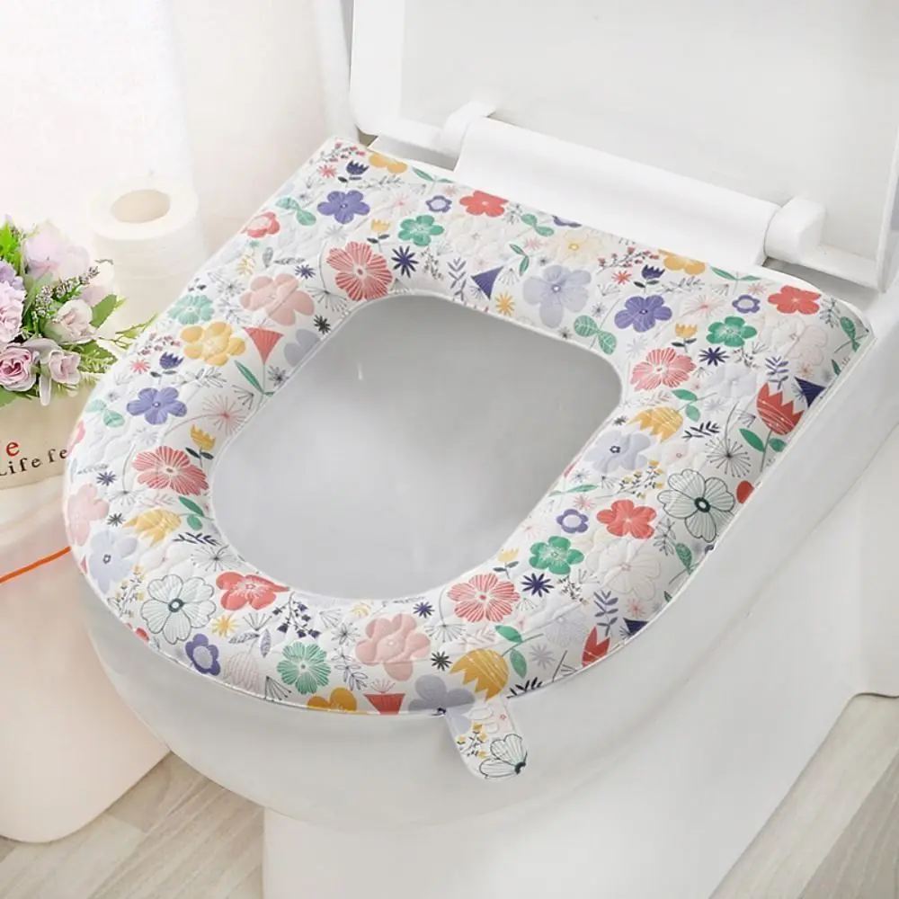 Washable Toilet Seat Cover Mat Waterproof Closestool Mat Seat Case O-shape Toilet Lid Pad Bidet Cover Bathroom Accessories