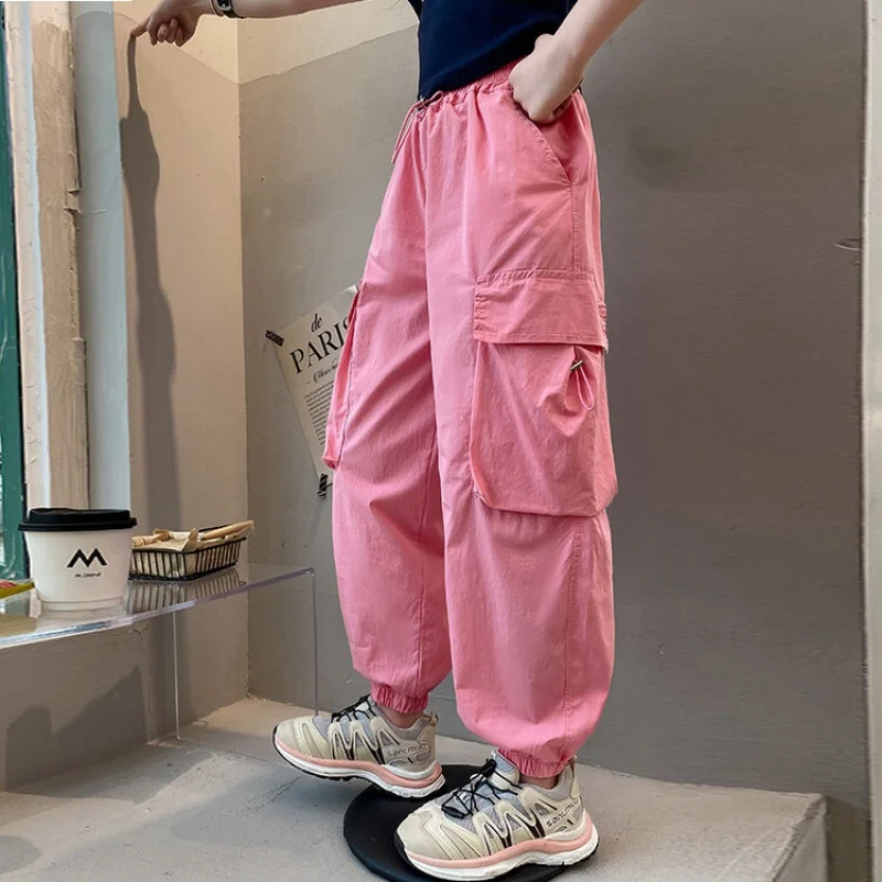 Fashion Kids Girls Cargo Pants Spring Autumn Children's Clothing Casual Pants for Girl Teenage Long Trousers 8 10 12 14 years