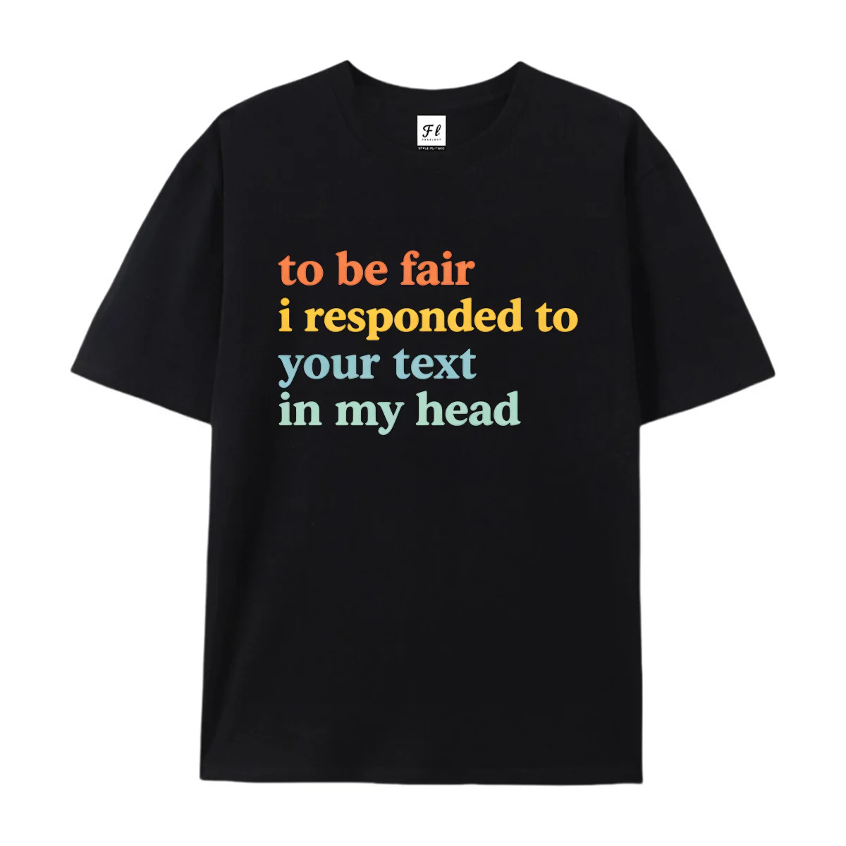 Unisex Short Sleeve T Shirt To Be Fair I Responded To Your Text In My Head Quote Graphic Tees Multi Color Text Print Summer Neck