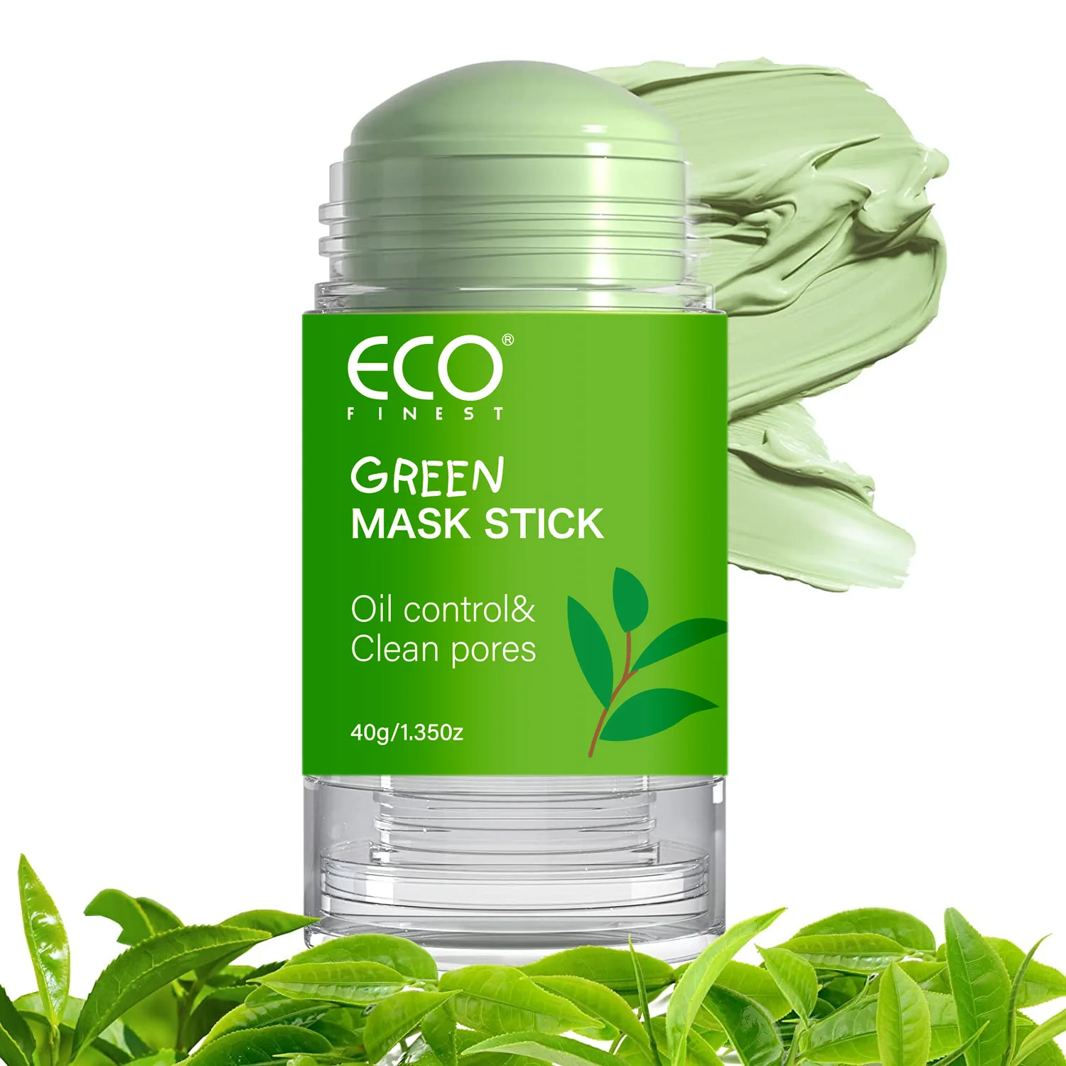 Green Tea Clay Mask Stick Hydrating Moisturizing Clean pores and control oil Skin Herbal Application Solid Mask Facial Skin care