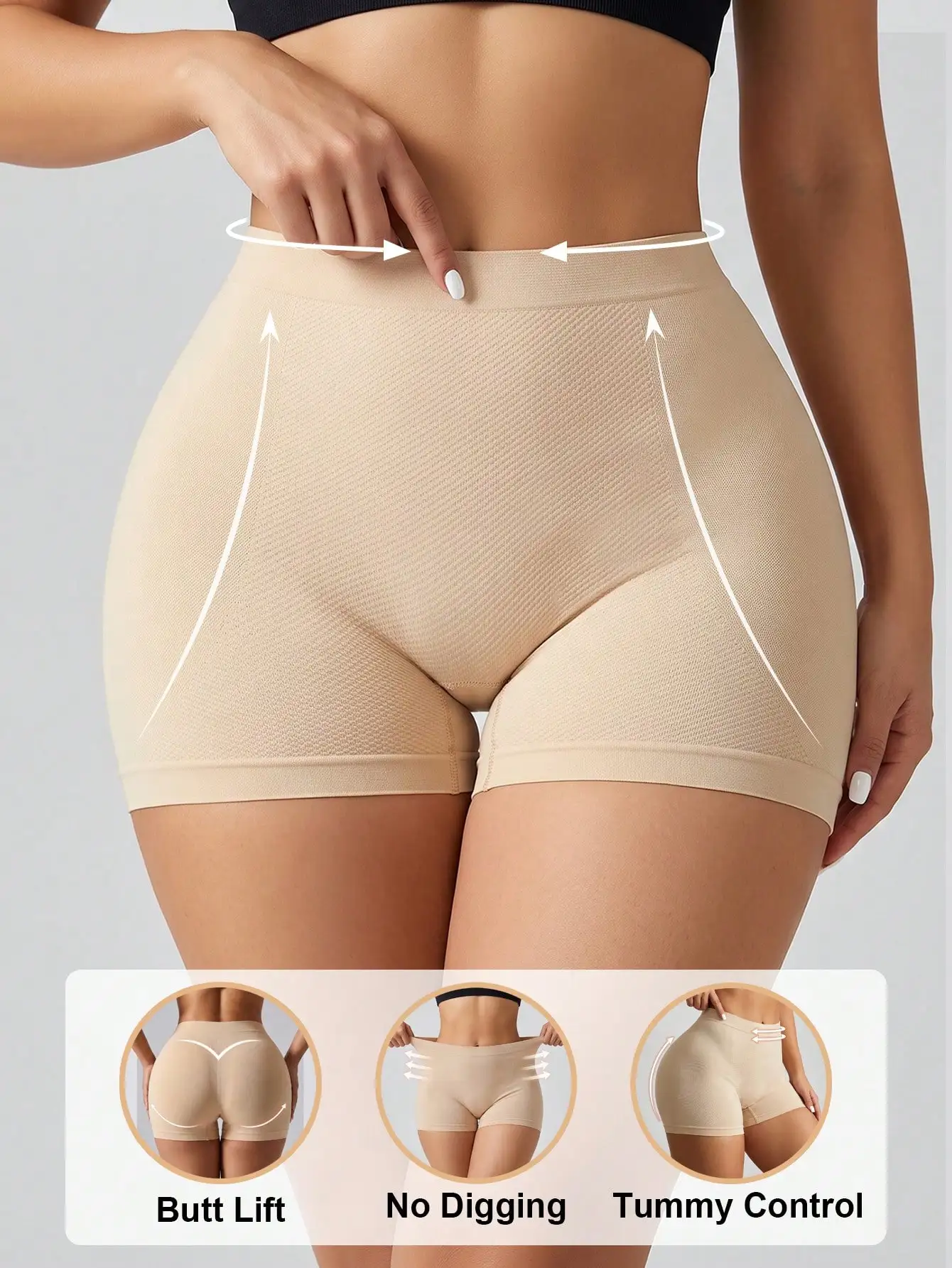 Women's Seamless Body Shaper Pantie Low Waist Tummy Control Boyshorts Breathable Comfortable Butt Lifter Panties Underwear image 2