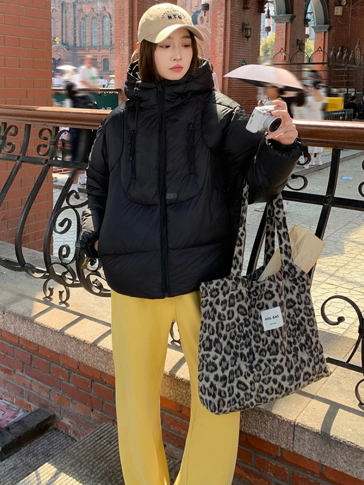 Trends Puffer Jacket Warmth Winter Jacket Women's Parkas Hooded Zipper Quilted Jacket Stylish Winter Clothing Women Trench Coat