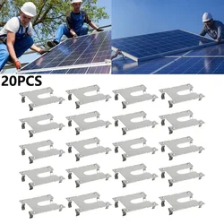 20pcs Grounding Lug Earth Plate Grounding Clip Solar Panels PV Roof Fitting Stainless Steel Clip Home Improvement Electrical