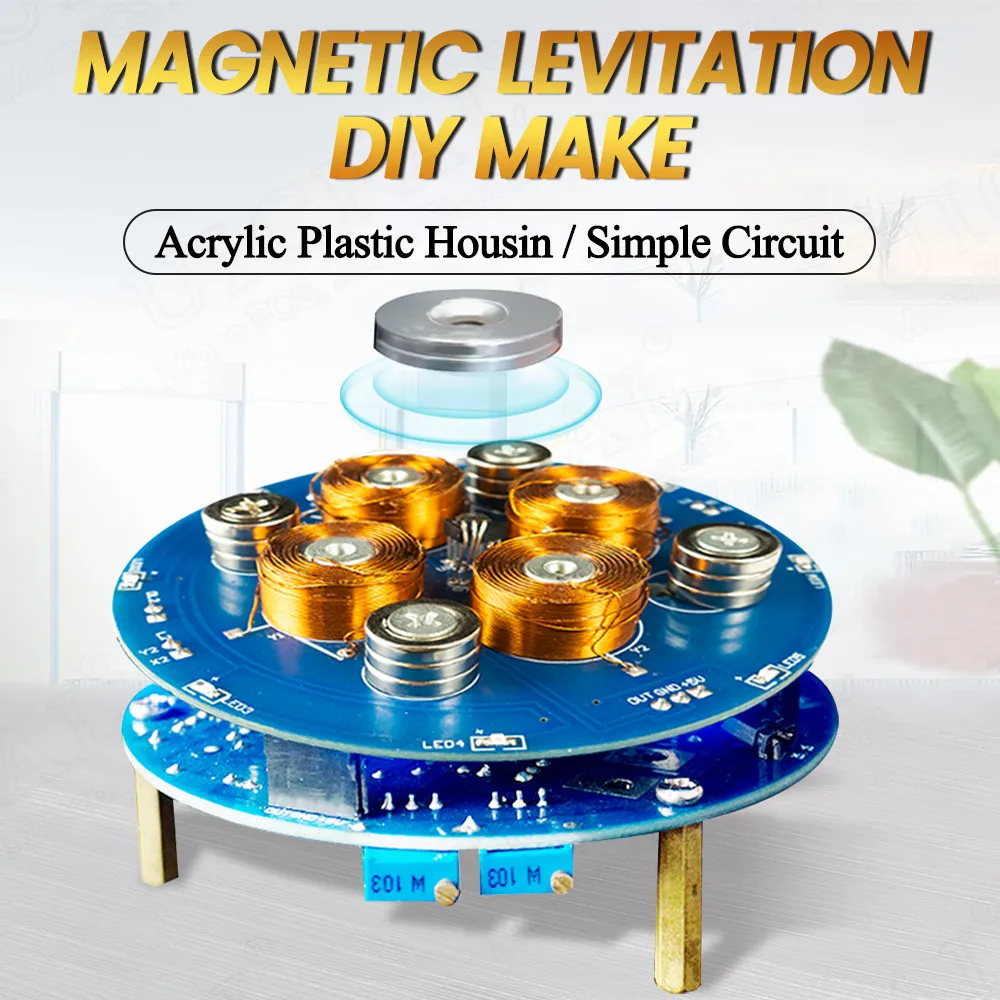 DIY Magnetic Levitation Kit Experiment PCB Soldering Project Practice Solder Assembly Magnet DIY Electronic Kit 2-5W 150G Load