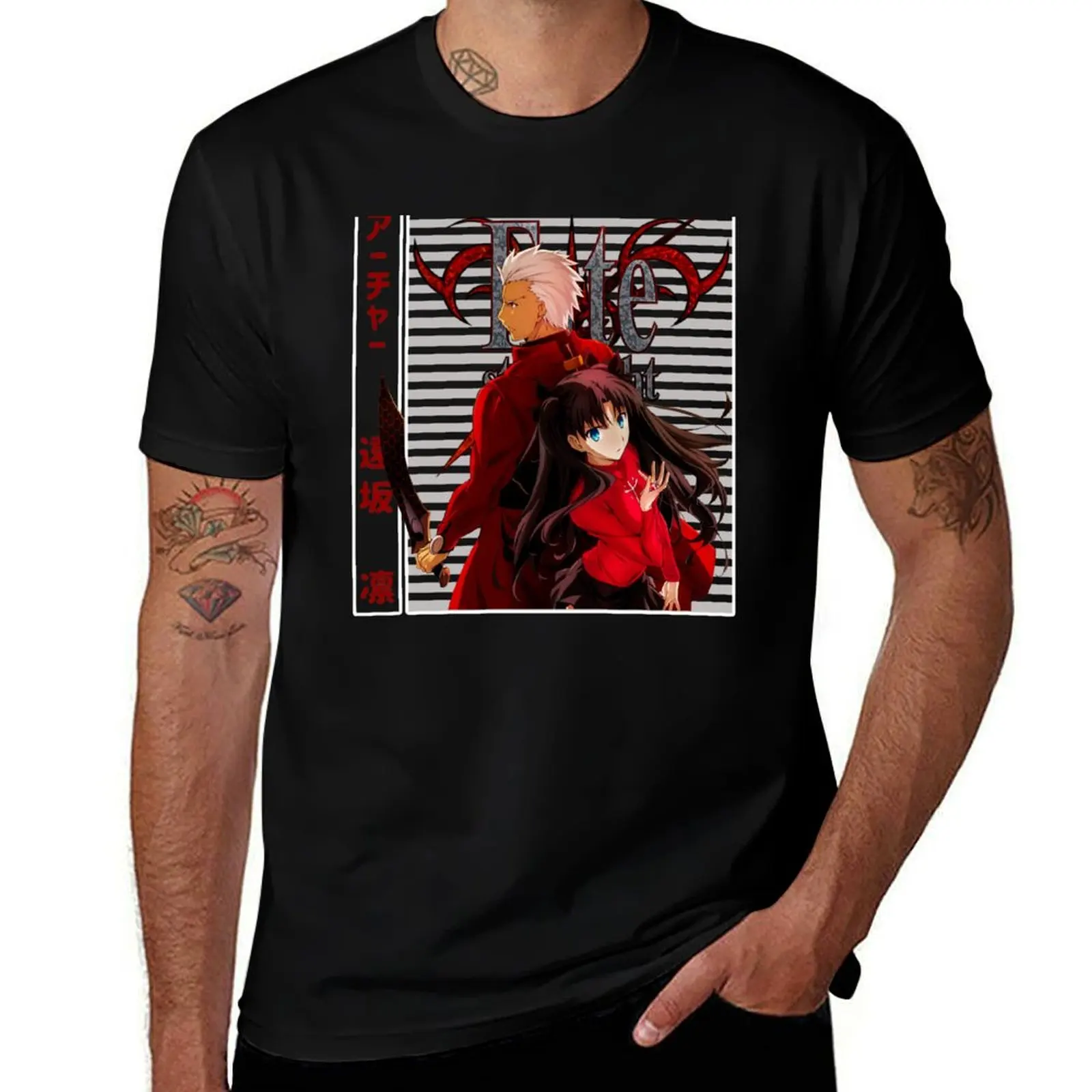 

Rin Toosaka and Archer - Fate Stay Night T-Shirt rapper graphic tees vintage cotton man t-shirts anime shirts men