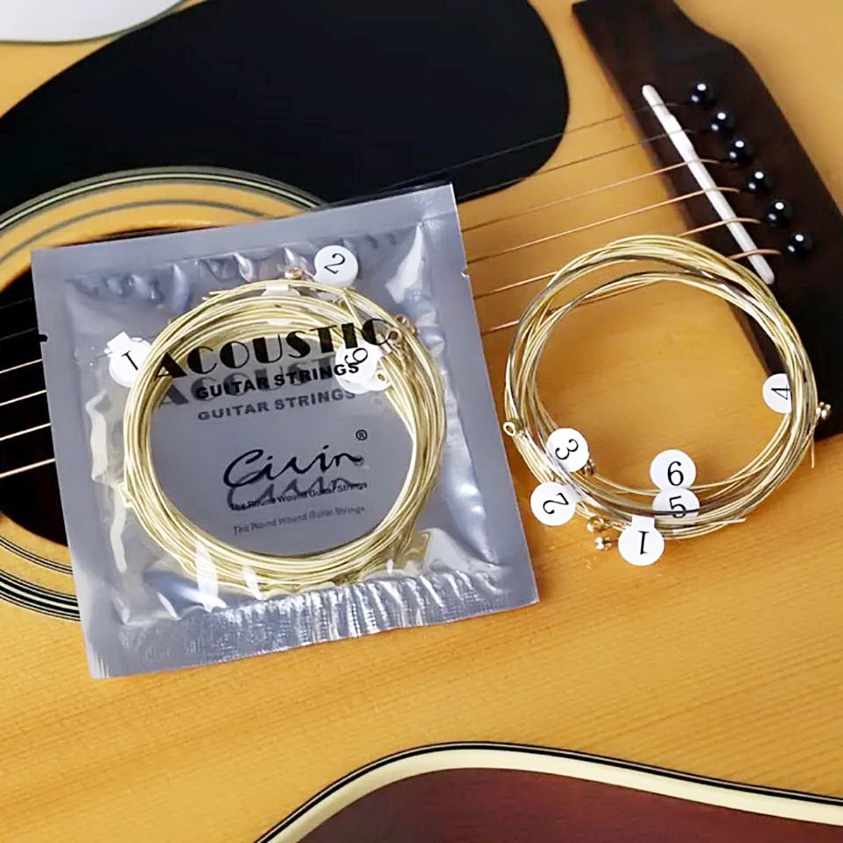Universal Akustische Gitarre String Messing Sechseckigen Stahl Core Saiten für Musikinstrumente Gitarren Saiten Gitarre Teil