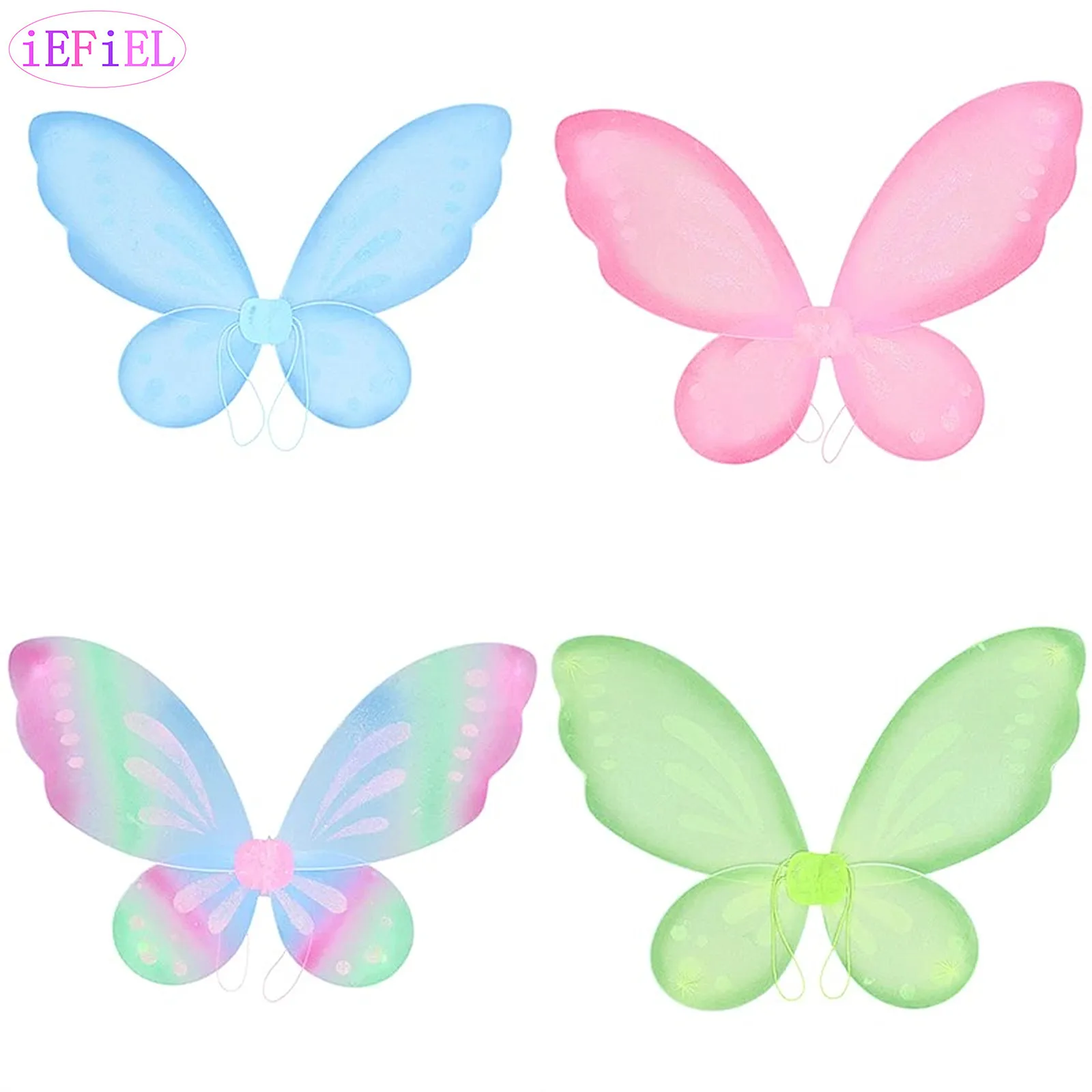 Kids Girls Beautiful Butterfly Wings with Elastic Shoulder Straps Photography Props for Halloween Cosplay